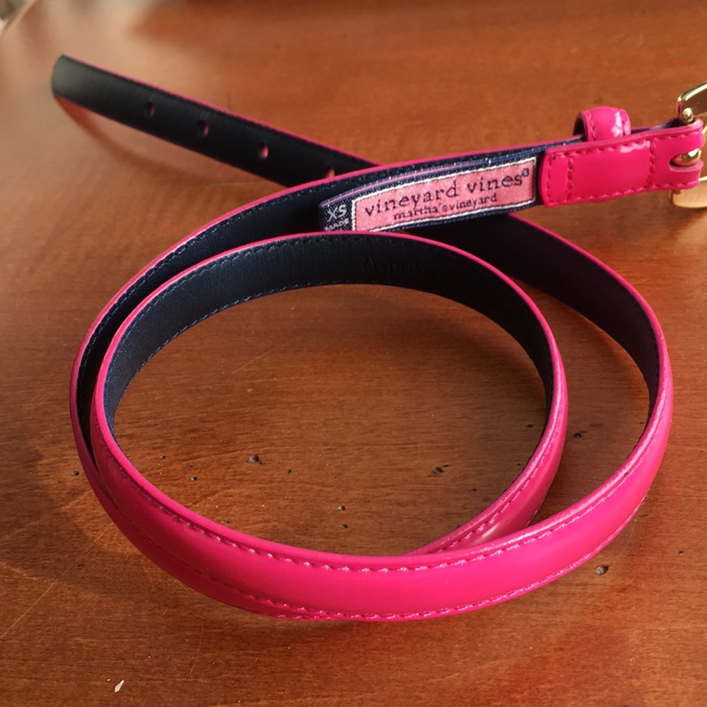 pink leather belt